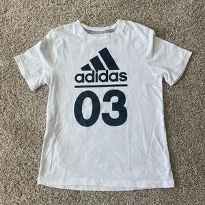 Boys white Adidas tee shirt size 7